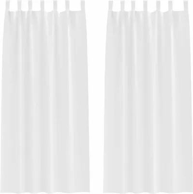 Image de vidaXL Rideaux occultants avec anneaux 2 pcs blanc pur 225 x 140 cm