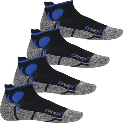 Produktbild von CFLEX Damen und Herren Running Funktions-Sneakersocken (4 Paar) Laufsocken- Schwarz-Blau 35-38