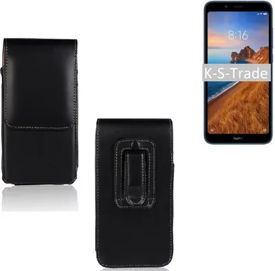 Produktbild von K-S-Trade Gürteltasche für Xiaomi Redmi 7A Schutz Hülle Handy Hülle mit Magnetverschluss Holster in schwarz