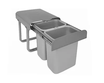 Produktbild von Ekotech Abfallsammler Aladin grau 2x 8 Liter ab 40cm Unterschrank