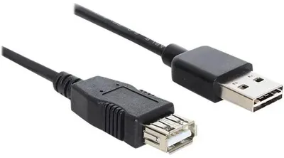 Produktbild von DeLOCK EASY-USB 2.0-A - USB 2.0-A, 5m, 5 m, USB A, USB A, USB 2.0, Männlich/Weiblich, Schwarz