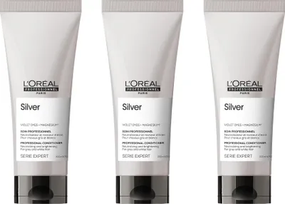 Produktbild von L'Oréal Expert Conditioner gegen Gelbstich für ergrautes Haar, 3x200 ml
