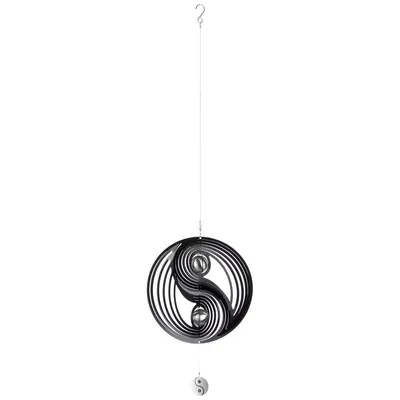 Imagen del producto de Gilde Windspiel, redonda, "Yin Yang", motivo de Yin y Yang, acero inoxidable, negro, unidad de venta: 1, largo: 0,2 cm, ancho: 38 cm, alto: 108 cm. Código: 4063387622018
