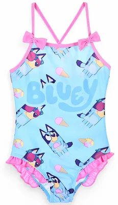 Produktbild von Badeanzug Bluey mit Rüschen Hellblau 104 cm