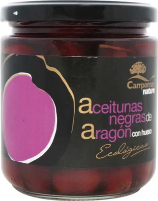 Zdjęcie produktu dla OLIWKI CZARNE Z PESTKĄ W ZALEWIE350 g (200 g) - CAMPOMAR NATURE