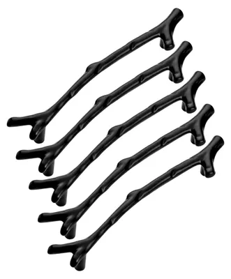 Produktbild von 5 Stück Möbelgriffe in Zweigform aus Zinklegierung, Metall Türgriffe für Schränke und Schubladen, geeignet für Küche, Schlafzimmer und Badezimmer (Schwarz)