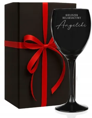 Produktbild von AzaliaDesign Schwarzes Weinglas mit Gravur Geschenk für Geburtstage