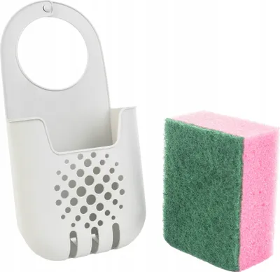 Produktbild von KADAX Schwammhalter, Abtropfgestell für Spülschwamm, Wasserhahnregal (Weiß)