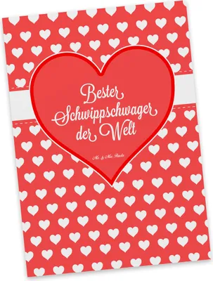 Produktbild von Mr. & Mrs. Panda Postkarte Schwippschwager - Geschenk, Schwager des Ehepartners, Grußkarte, Ansichtskarte, Herz Liebe Verliebt Dankeschön Geburtstag Bester Beste Bedanken