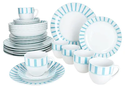 Immagine prodotto di servizio combinato di 30 pezzi in porcellana SPLIT TURQUOISE per 6 persone