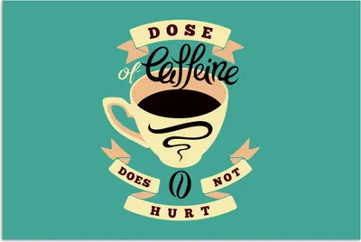 Produktbild von MuchoWow® Poster Kaffee - Sprichwörter - Vintage - Eine Dosis Koffein tut nicht weh - Zitate 120x80 cm - Bilder