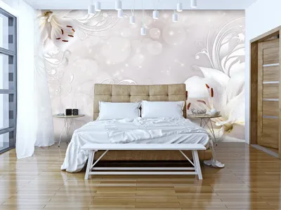 Produktbild von Vlies Fototapete 400x280 cm Tapeten Wandtapete XXL Blumen Ornament Lilie b-C-0075-a-b