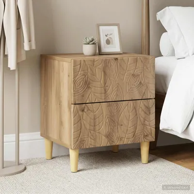 Image de vidaXL Table de chevet, 2 pièces, chêne artisanal, 43 x 34,5 x 48 cm, bois composite