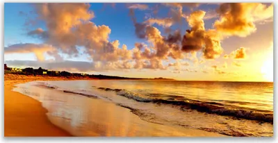 Produktbild von Tulup Leinwand-Bilder 140x70 Wandbild Canvas Kunstdruck Meer Strand Landschaft