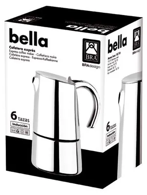 Produktbild von BRA Bella | Kaffeemaschine, Fassungsvermögen 2 Tassen, Edelstahl 18/10
