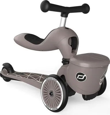 Produktbild von Scoot & Ride Highwaykick One Lifestyle Brown Lines Tretroller Silber  Silber One Size
