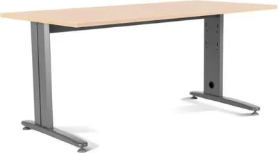 Produktbild von Schreibtisch Metal BxTxH 180x80x72cm Gestell grau Platte Melamin buche.