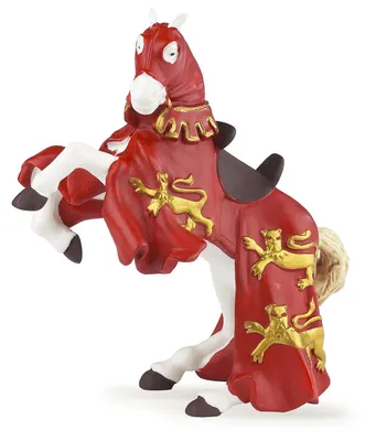 Image de Papo Figurine Cheval de Richard Cœur de Lion rouge 7cm - dès 3 ans