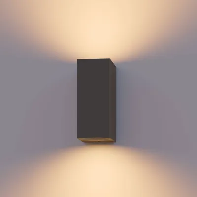Produktbild von Calex Bergamo Wandleuchte, für Außen & Innen, 2x GU10 Fassung, Rechteck, Up & Downlight, wasserdicht, ohne Leuchtmittel, Anthrazit