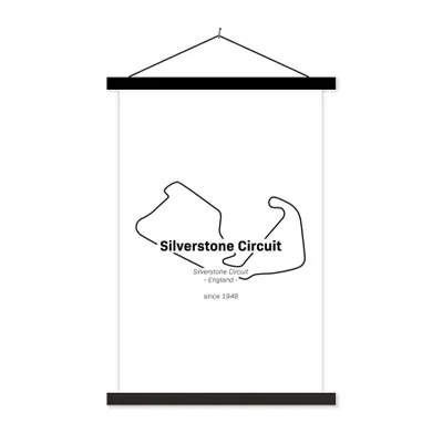 Produktbild von MuchoWow® Textilposter Silverstone - Formel 1 - Rennstrecke 120x180 cm mit schwarzem Rahmen - Fotos