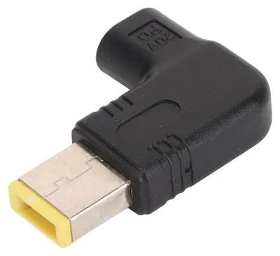 Obrázek produktu pro Adaptér z konektoru typu C (samice) na čtvercový konektor, 100 W, rychlé nabíjení PD, 90° konektor pro napájení notebooku