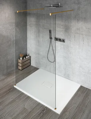 Produktbild von Gelco VARIO GOLD MATT Dusch-Glasteil, freistehend, Klarglas, 1200 mm