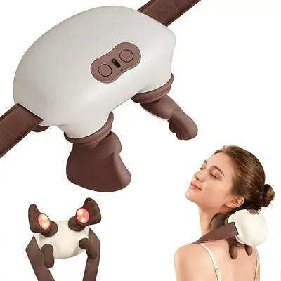 Produktbild von 3D Nackenmassagegerät Elektrisch – Schulter & Rücken Masseur mit Wärmefunktion, Kabelloses Massagegerät zur Entspannung von Nacken & Schultern