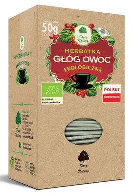 Zdjęcie produktu dla HERBATKA OWOC GŁOGU(25 x 2 g) 50 g - DARY NATURY