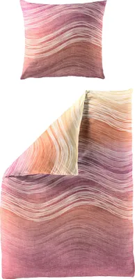 Produktbild von Traumschloss Satin Bettwäsche - 4061_50 -  Wellen in warmen Farben 135 x 200 cm Wellen in warmen Farben