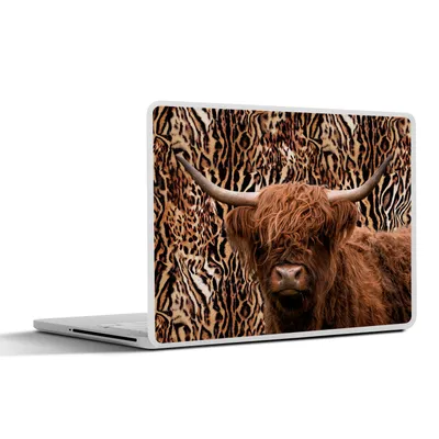 Produktbild von MuchoWow® Laptop Aufkleber Sticker Cover Schottischer Highlander - Pantherdruck - Tiere 30x22 cm - Laptop-Sticker