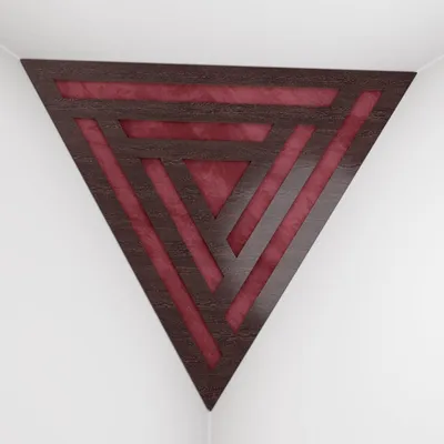 Obrázek produktu pro Balení po 2 kusech – basová past do rohů místnosti „Triangle-F“ | Akustická pěna ve tvaru pyramidy s laminovanou deskou z HDF a potahem [SCIFI-Wenge|Bordeaux]