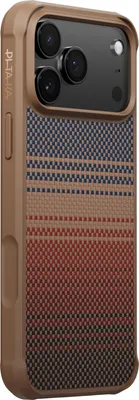 Image de Pitaka ProGuard Coque iPhone 17 Pro – Compatible avec MagSafe – Résistant aux impacts, Test de chute MIL-STD-810H – Fabriqué en fibre d'aramide légère et durable - Orange