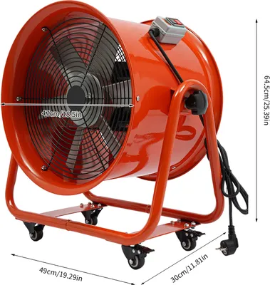 Produktbild von Einbauventilatoren Werkstatt Ventilator Industrielles Rolltrommel Bodenventilator Kommerzieller Elektrolüfter