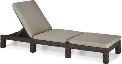 Produktbild von Sonnenliege, Allibert by KETER Daytona, Kunstharz Rattanoptik, Braun, Verstellbare Rückenlehne, 195 x 65 x 25,5 cm