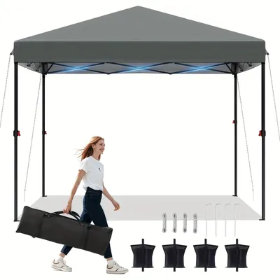 Image de Tente pop-up - Tente pliante - Tente pour l'extérieur - Tente parasol - Installation rapide - Structure robuste - Livrée avec une sacoche de transport