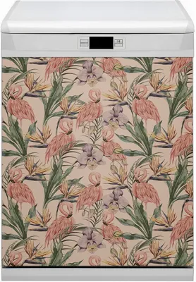Produktbild von Magnet Folie für Geschirrspüler Küche Magnetmatte 60x70 cm  Dekor Geschirrspüle  - Flamingos