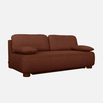Produktbild von sweeek - 3-Sitzer Schlafsofa mit Cordbezug - Ziegelrot