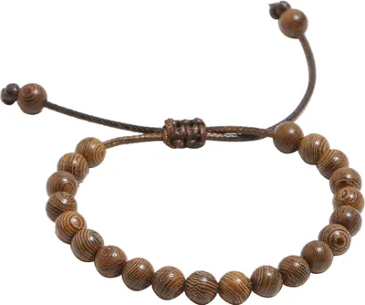 Produktbild von Handgefertigtes Uni-Armband aus Wachsseil aus Holzperlen, spiritueller Handschmuck, Geschenk-4#