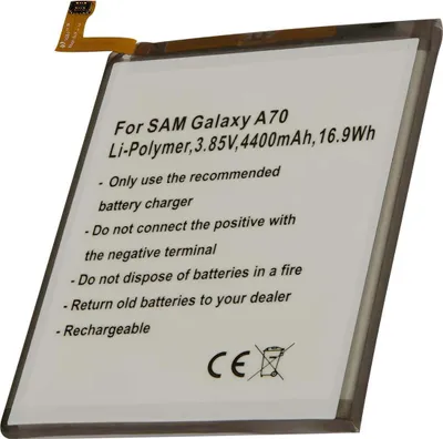 Productafbeelding van Avizar, accu voor Samsung Galaxy A70, Li-polymeer, 3.85V, 4400mAh, 16.9Wh, zilver