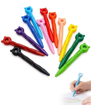 12er-Set Wachsmalstifte, ergonomisch, abwaschbar, ab 1 Jahr