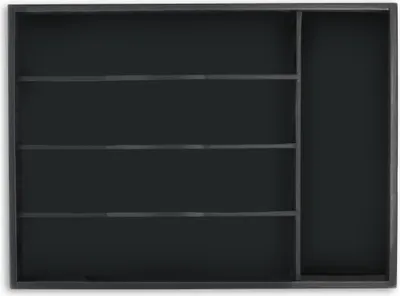 Immagine prodotto di Portaposate Relaxdays, 5 scomparti, sistema di organizzazione a cassetti, L x P x A: 4,5 x 34 x 25 cm, bambù, organizer per posate, nero