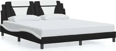 Produktbild von vidaXL Bettgestell "Viana" ohne Matratze Schwarz und Weiß 180x200 cm Kunstleder