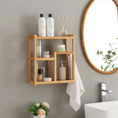 Produktbild von Badezimmerregal ’Höör’ mit 5 Ablagen 42 x 37 x 17 cm Bambus