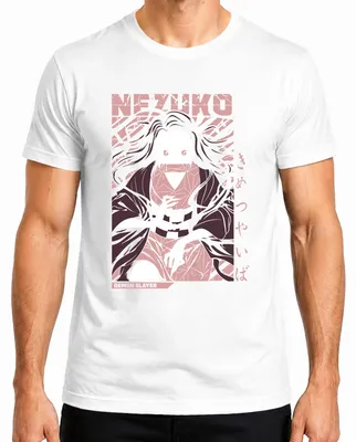 Zdjęcie produktu dla Koszulka męska Nezuko Demon Slayer Kimetsu no Yaiba Anime Gift Cosplay Fan, Biały, XL