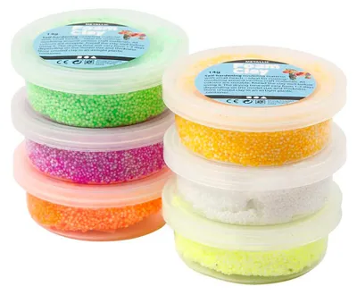 Image de Pâte à modeler en mousse, couleurs printanières - 6 pots de 14g.