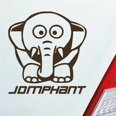 Produktbild von Auto Aufkleber JDMPHANT Elefant Style Tuning 10x10,5 cm Braun Sticker Heckscheibenaufkleber