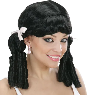 Produktbild von Lolita Perücke mit Zöpfen (schwarz)