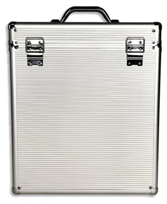Produktbild von Schallplattenkoffer LP-Koffer - Für 25 LPs - Aluminium - Zwei Schlösser - Silber