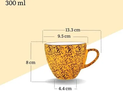 Zdjęcie produktu dla Kubek porcelanowy Wilmax, 300 ml, kolekcja Splash Yellow, WL-667436/A