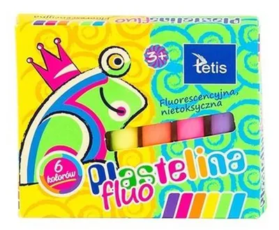 Productafbeelding van Fluorescerende plastiline Tetis, 6 kleuren, 15 gram